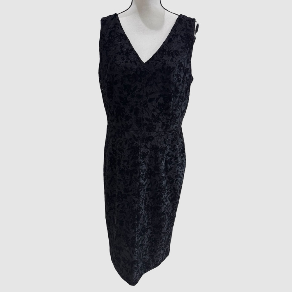 Lauren Black Lace Velvet Dress 12 - Picture 5 of 11